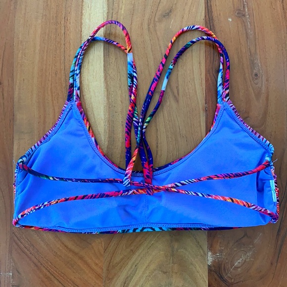 Neon print strappy bikini top - Picture 2 of 2